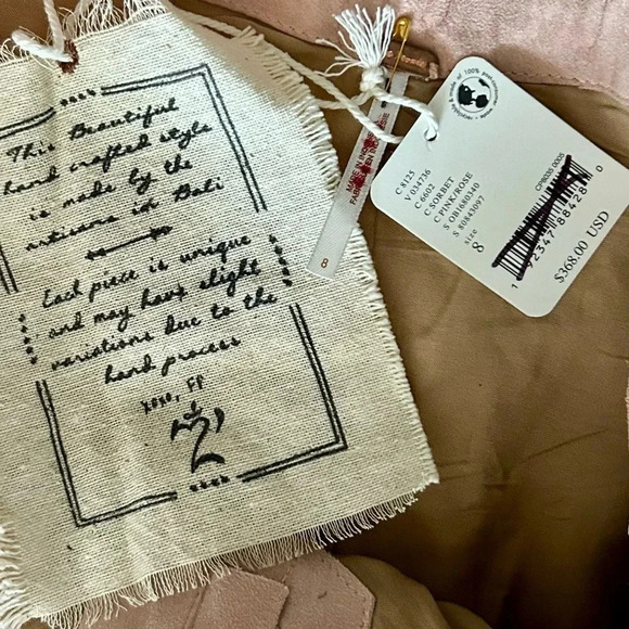 **RESERVED** Free People Bali Honeybuzz Genuine Suede Shorts Sorbet Floral - Picture 6 of 6